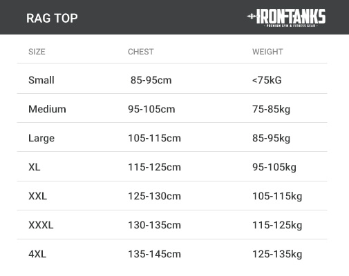 ragtop size chart